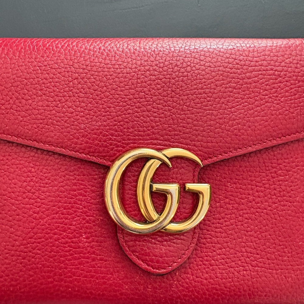 Gucci Red Leather Clutch